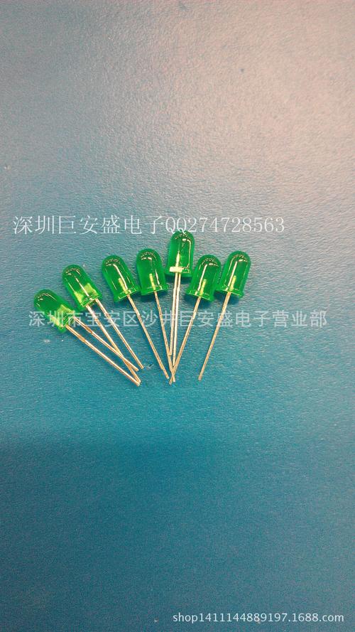 led灯珠5mmf5绿灯绿发绿圆头有边直插高品质厂家供应
